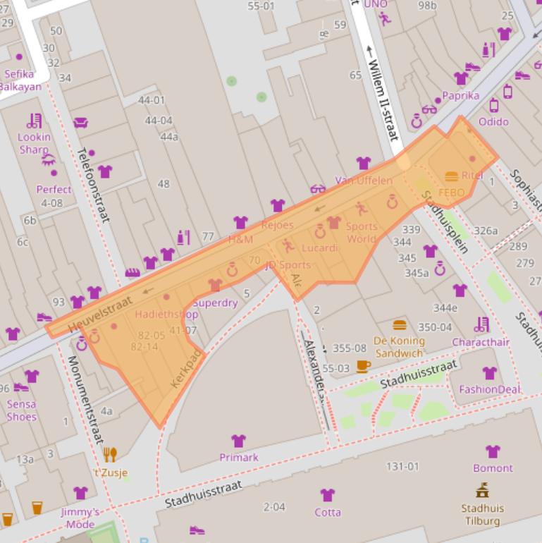 Kaart van postcodegebied 5038AG.