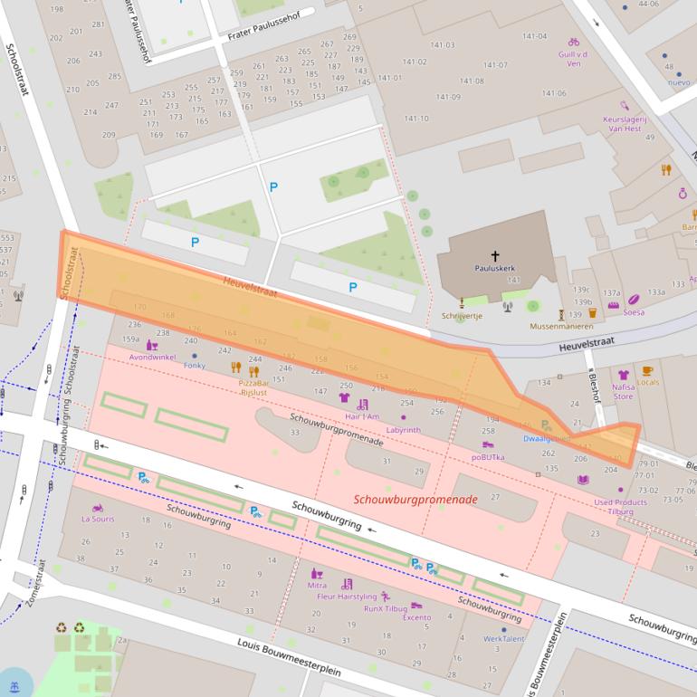Kaart van postcodegebied 5038AJ.