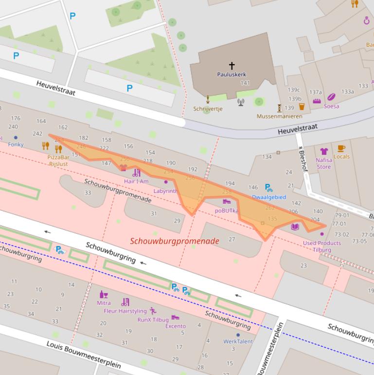 Kaart van postcodegebied 5038AL.