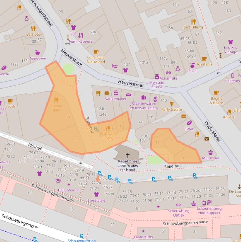 Kaart van postcodegebied 5038AT.