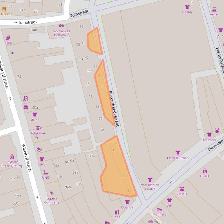 Kaart van postcodegebied 5038AX.