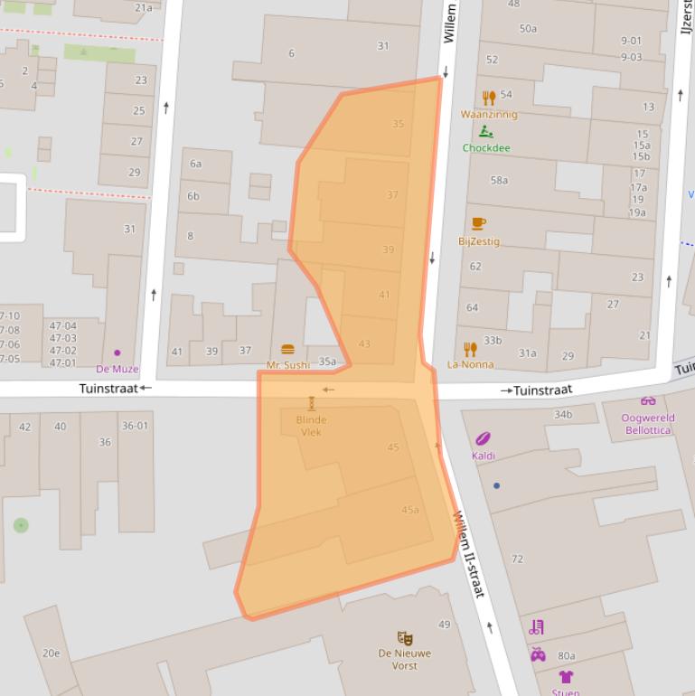 Kaart van postcodegebied 5038BC.