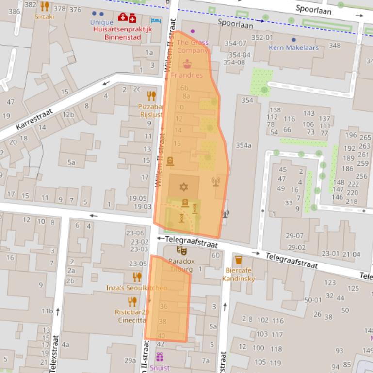 Kaart van postcodegebied 5038BG.