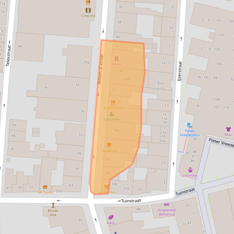 Kaart van postcodegebied 5038BH.