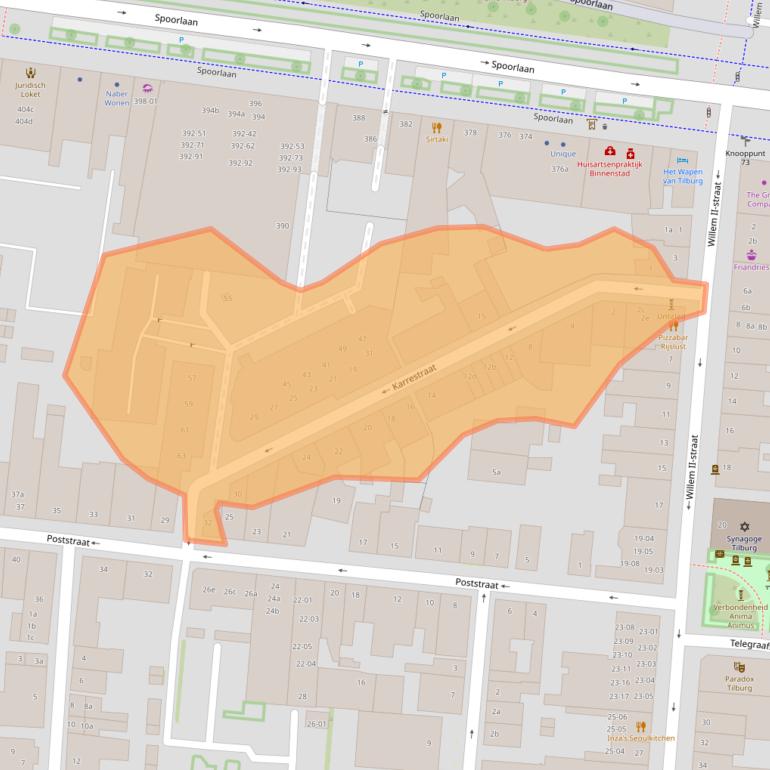 Kaart van postcodegebied 5038BK.