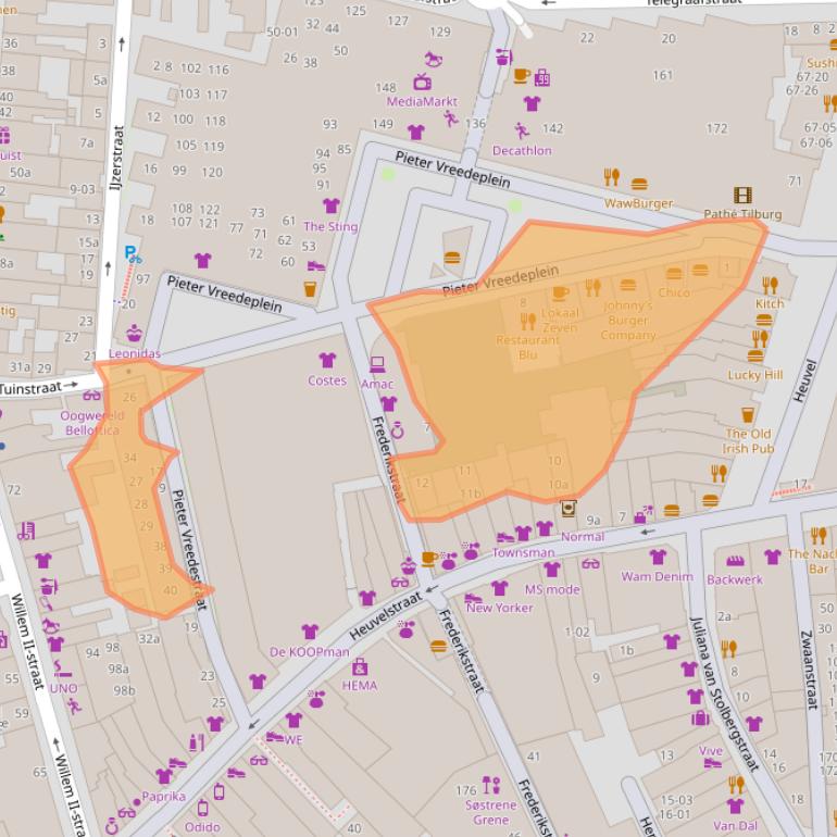 Kaart van postcodegebied 5038BP.