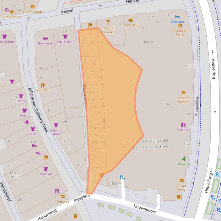 Kaart van postcodegebied 5038BZ.