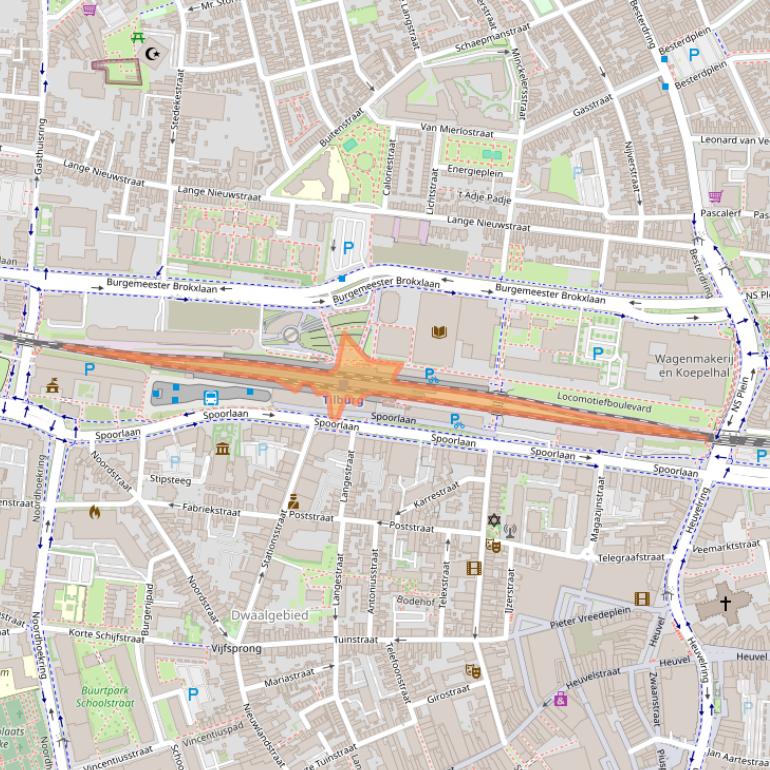 Kaart van postcodegebied 5038CA.