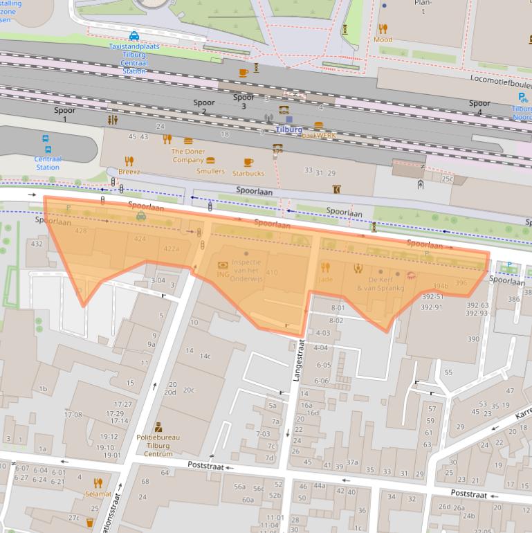 Kaart van postcodegebied 5038CG.