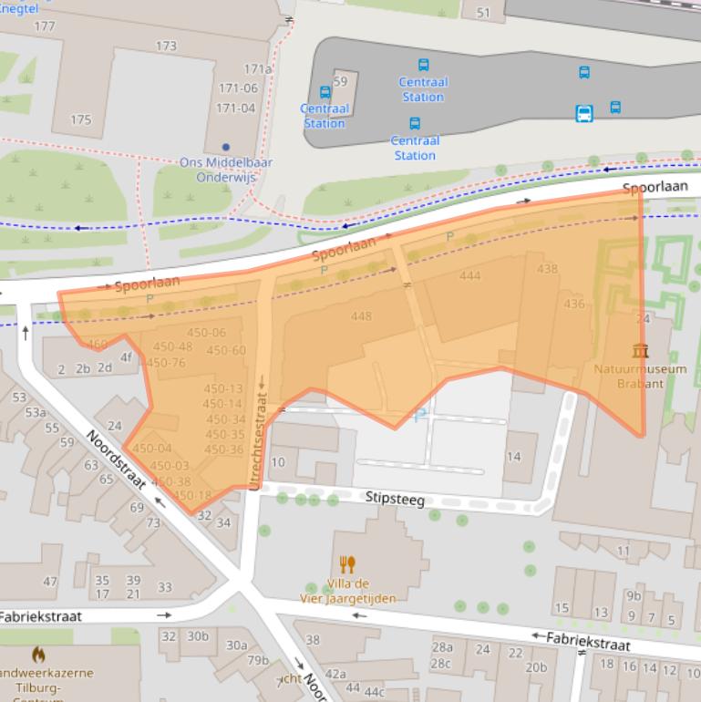 Kaart van postcodegebied 5038CH.