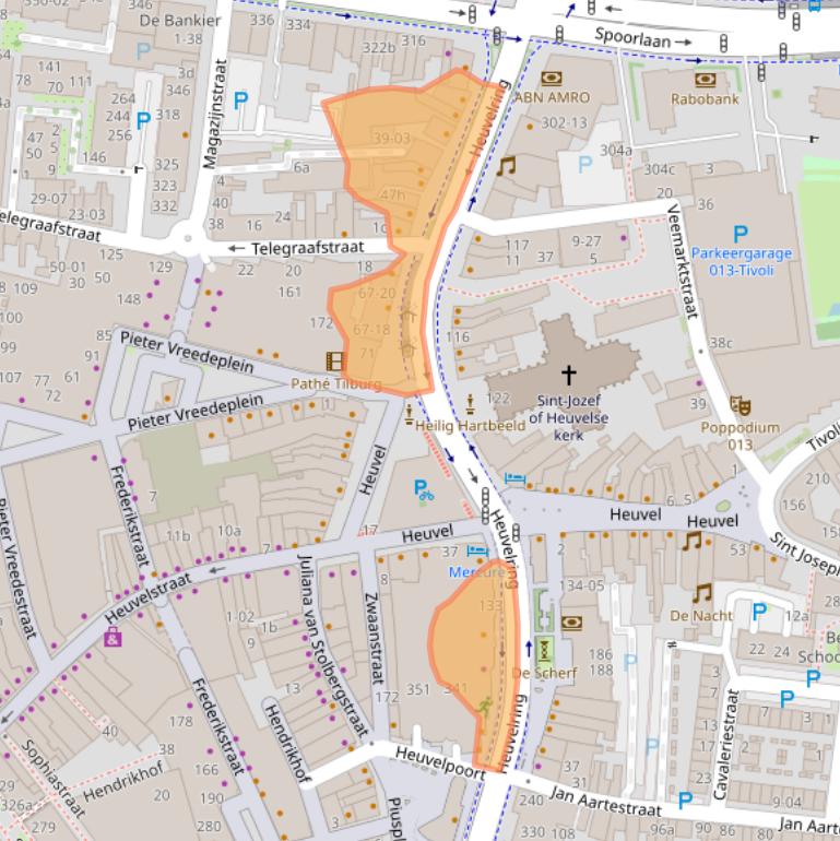 Kaart van postcodegebied 5038CJ.