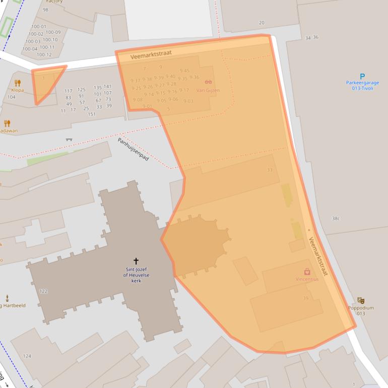 Kaart van postcodegebied 5038CT.