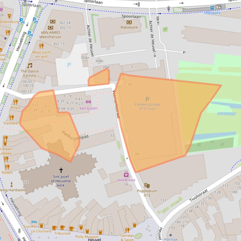 Kaart van postcodegebied 5038CV.