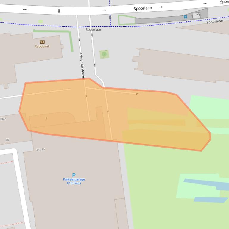 Kaart van postcodegebied 5038CW.