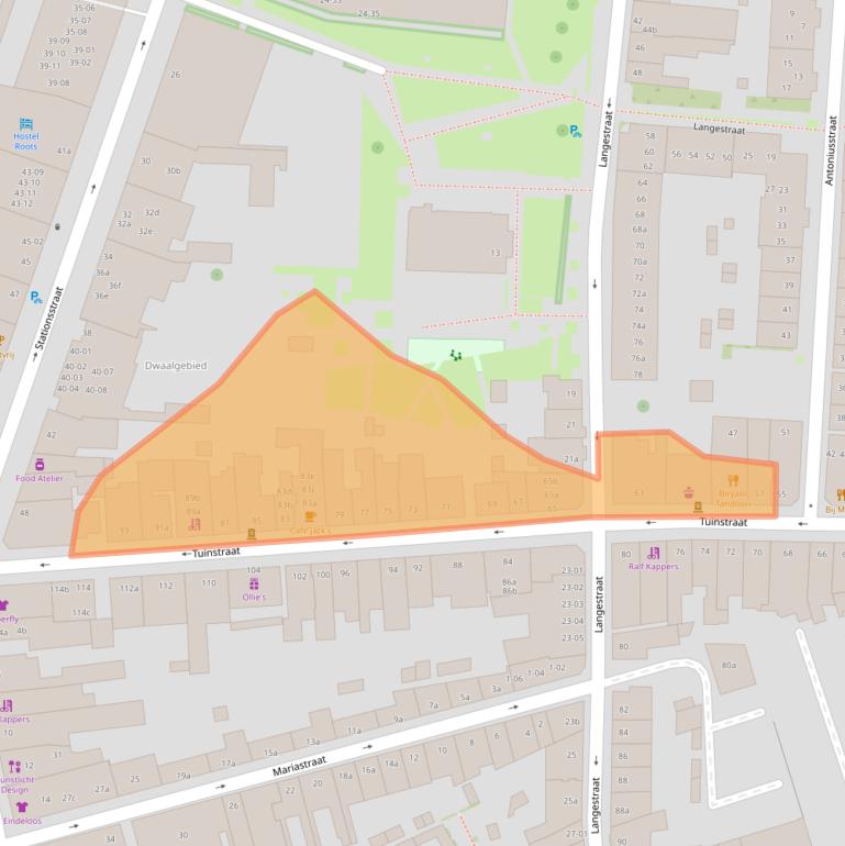 Kaart van postcodegebied 5038DB.