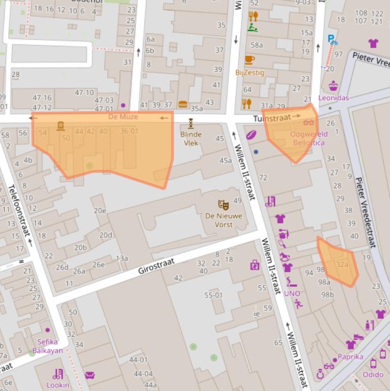 Kaart van postcodegebied 5038DC.