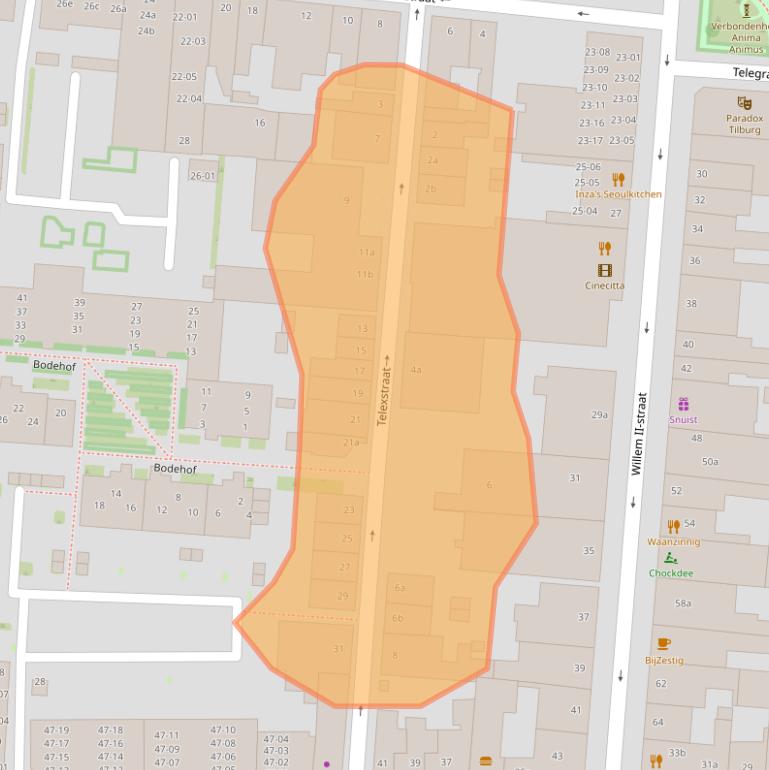 Kaart van postcodegebied 5038DJ.