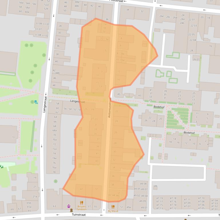 Kaart van postcodegebied 5038DK.
