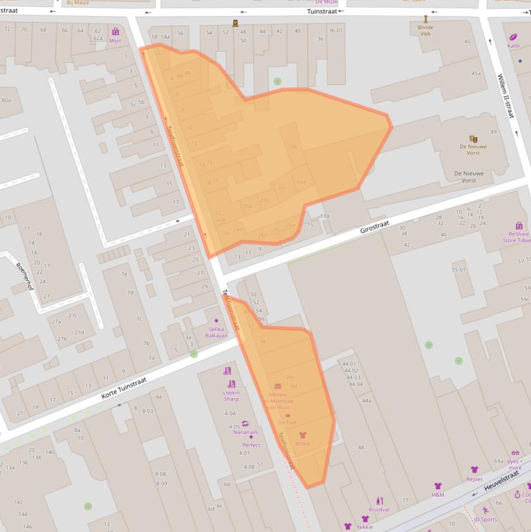 Kaart van postcodegebied 5038DM.