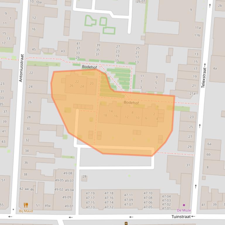 Kaart van postcodegebied 5038DR.