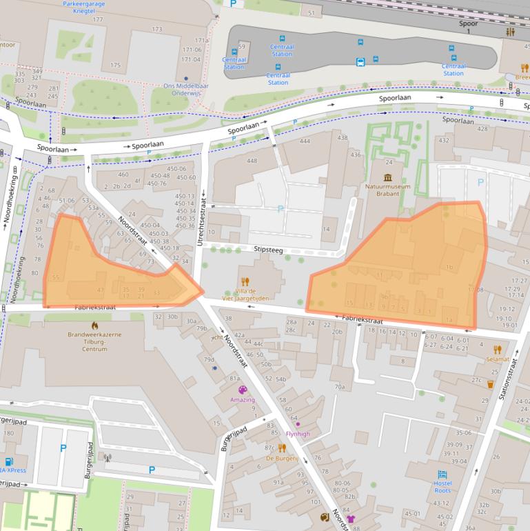 Kaart van postcodegebied 5038EM.