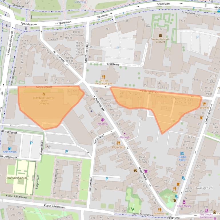 Kaart van postcodegebied 5038EN.