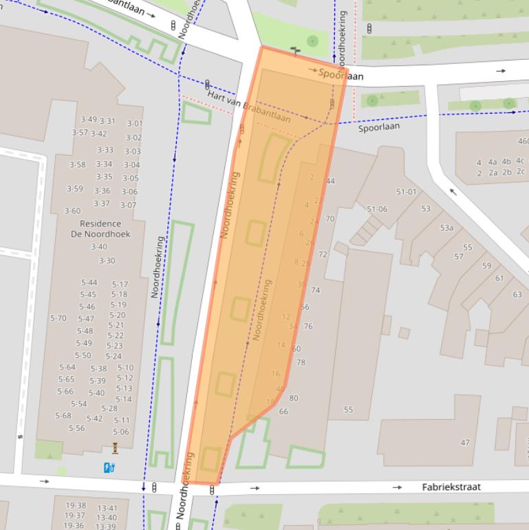 Kaart van postcodegebied 5038GD.