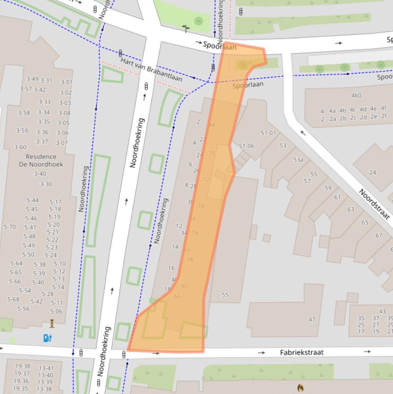 Kaart van postcodegebied 5038GE.