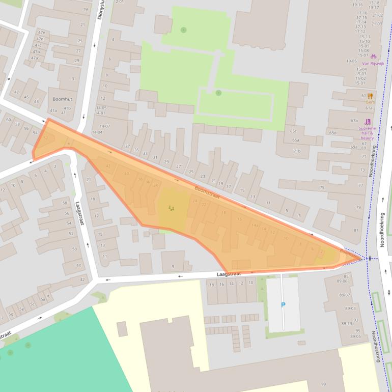 Kaart van postcodegebied 5038GS.