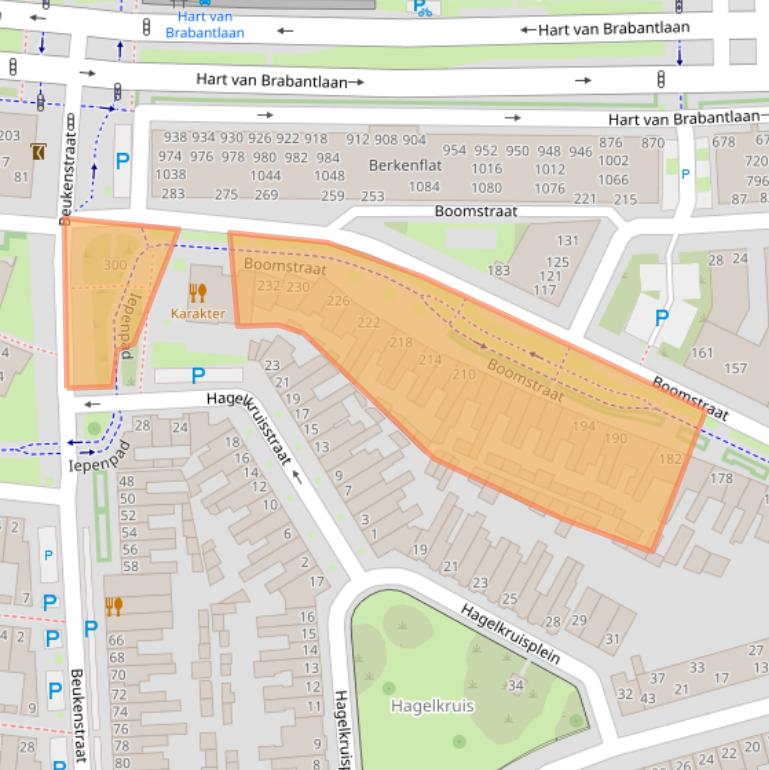 Kaart van postcodegebied 5038GW.
