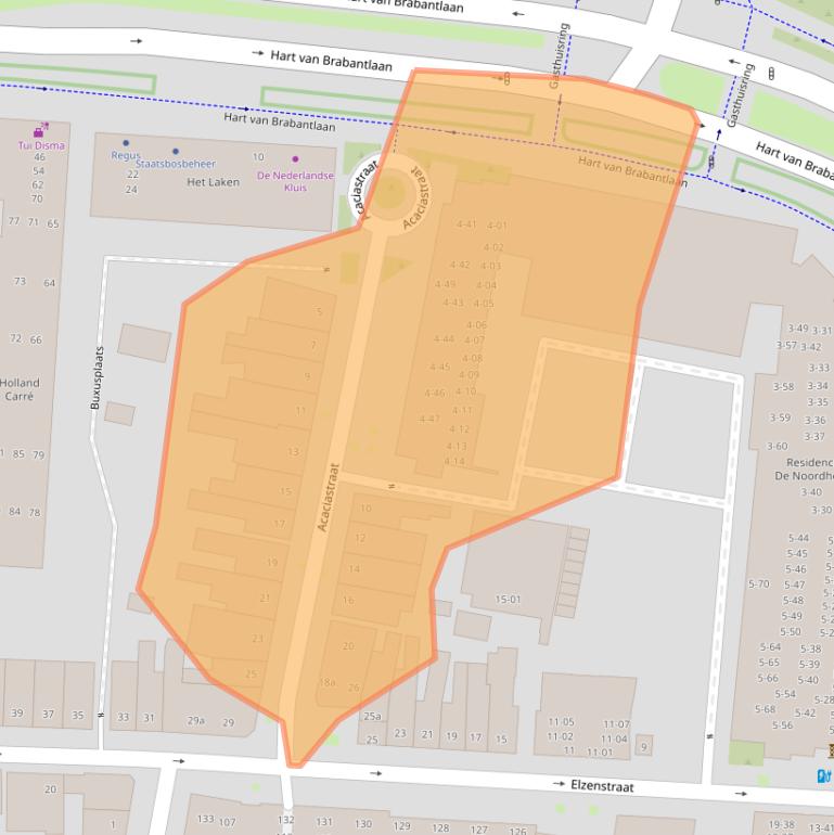 Kaart van postcodegebied 5038HE.