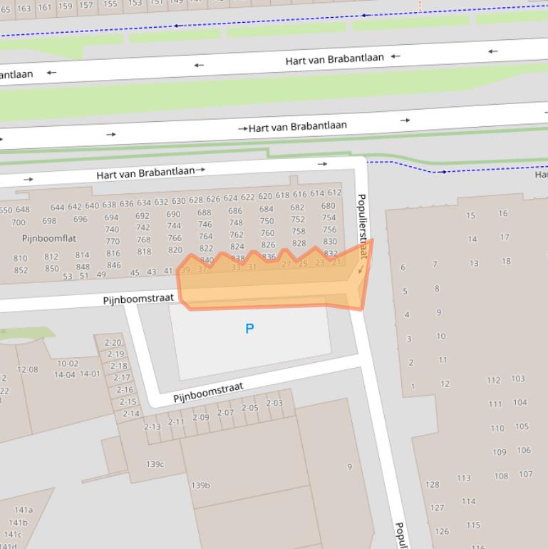 Kaart van postcodegebied 5038HH.