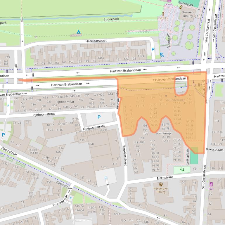 Kaart van postcodegebied 5038HM.