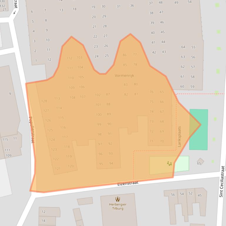Kaart van postcodegebied 5038HN.