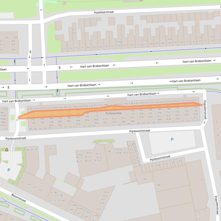 Kaart van postcodegebied 5038JB.