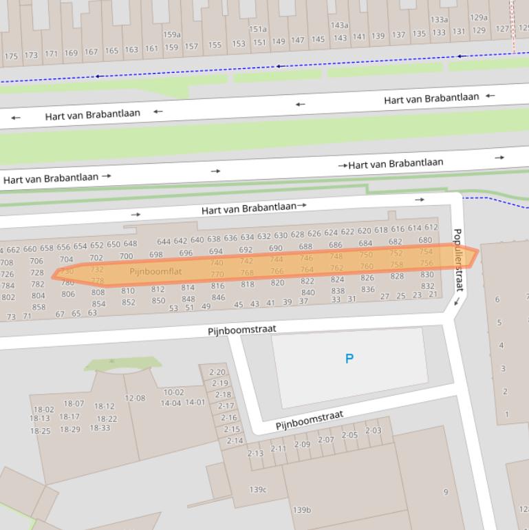 Kaart van postcodegebied 5038JC.
