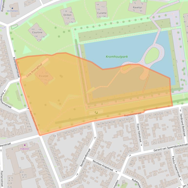 Kaart van postcodegebied 5038KM.