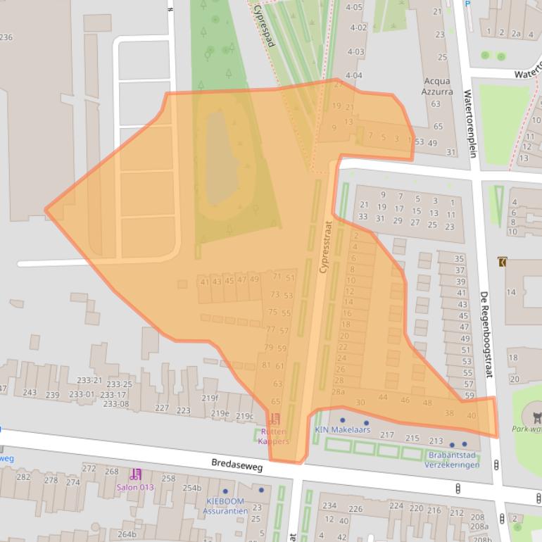 Kaart van postcodegebied 5038KS.