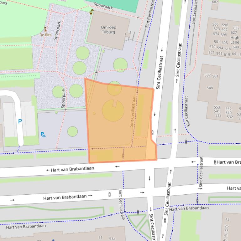 Kaart van postcodegebied 5038LA.