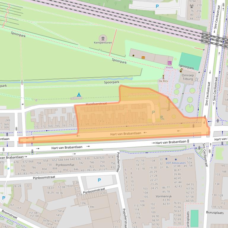 Kaart van postcodegebied 5038LB.