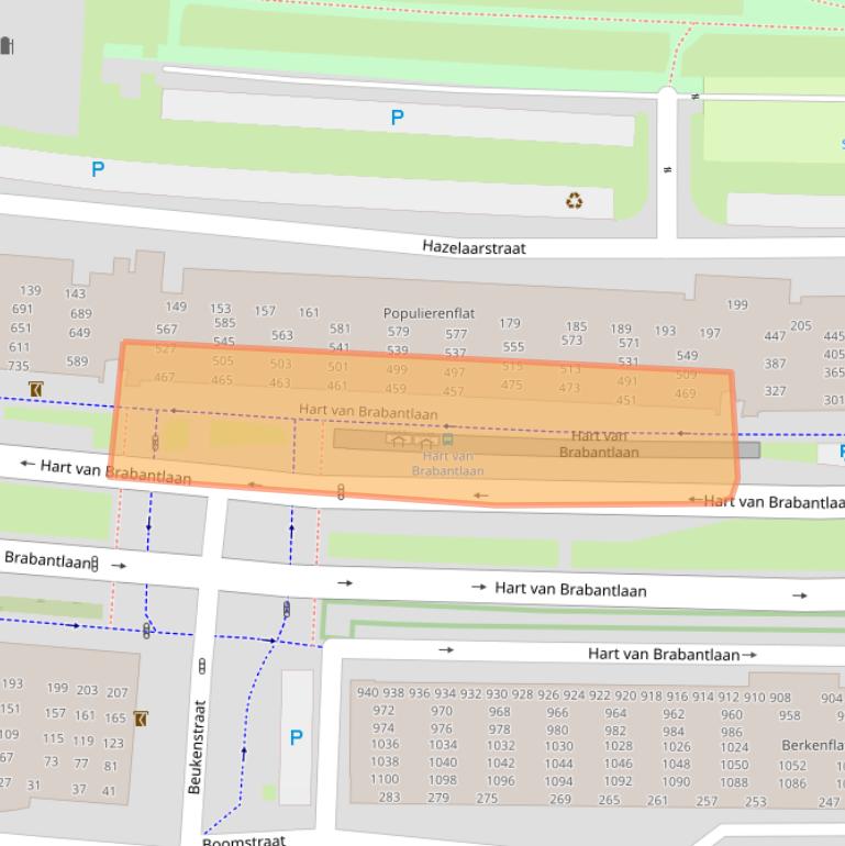 Kaart van postcodegebied 5038LG.