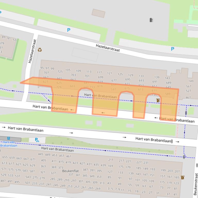 Kaart van postcodegebied 5038LJ.