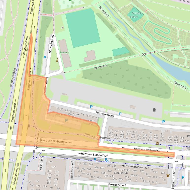 Kaart van postcodegebied 5038LL.