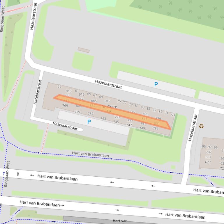 Kaart van postcodegebied 5038LM.