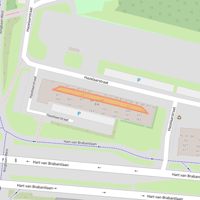 Kaart van postcodegebied 5038LN.