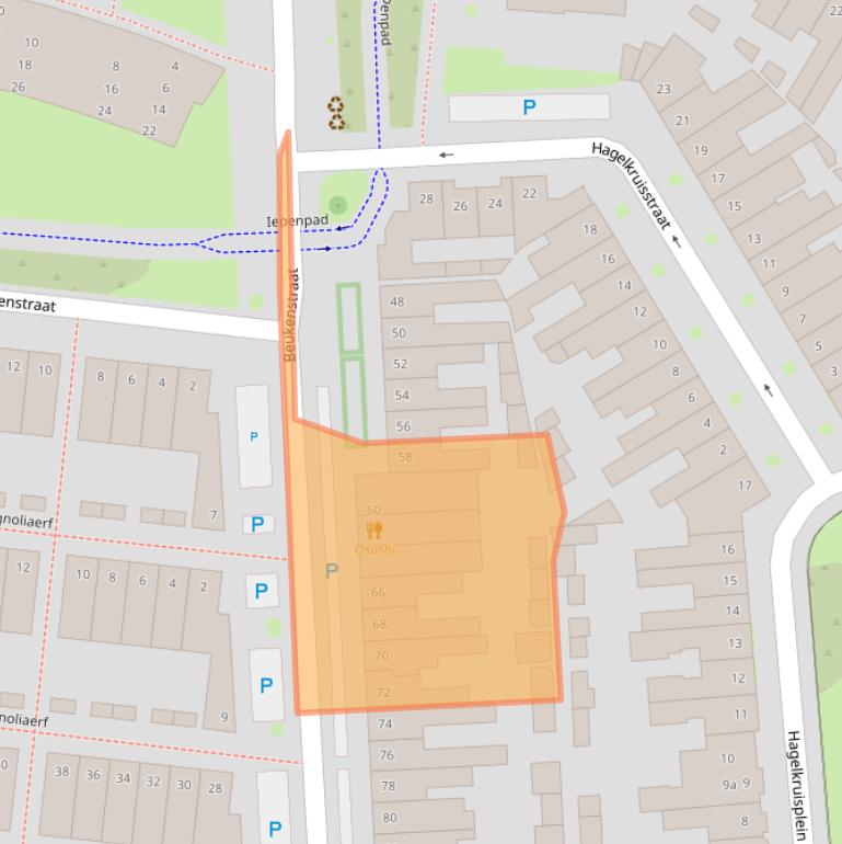 Kaart van postcodegebied 5038MB.