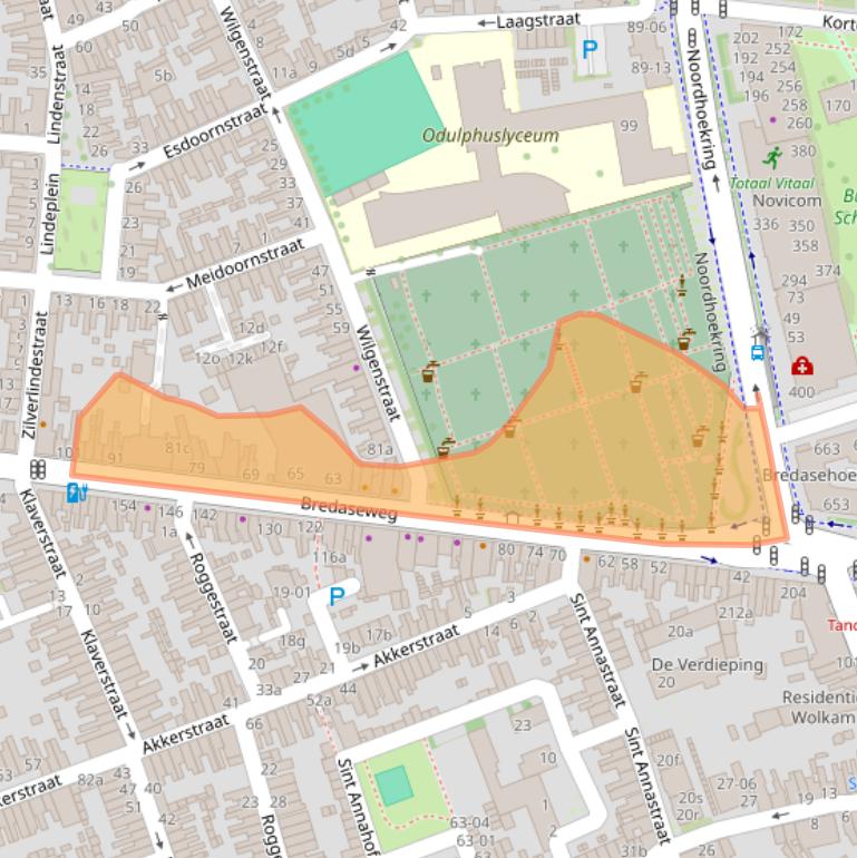 Kaart van postcodegebied 5038NA.