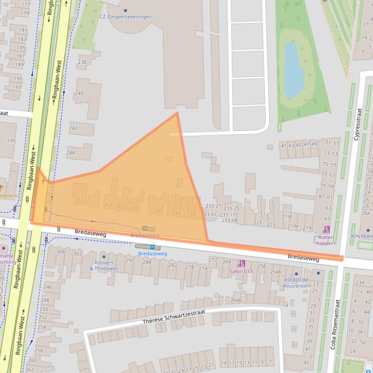 Kaart van postcodegebied 5038NG.