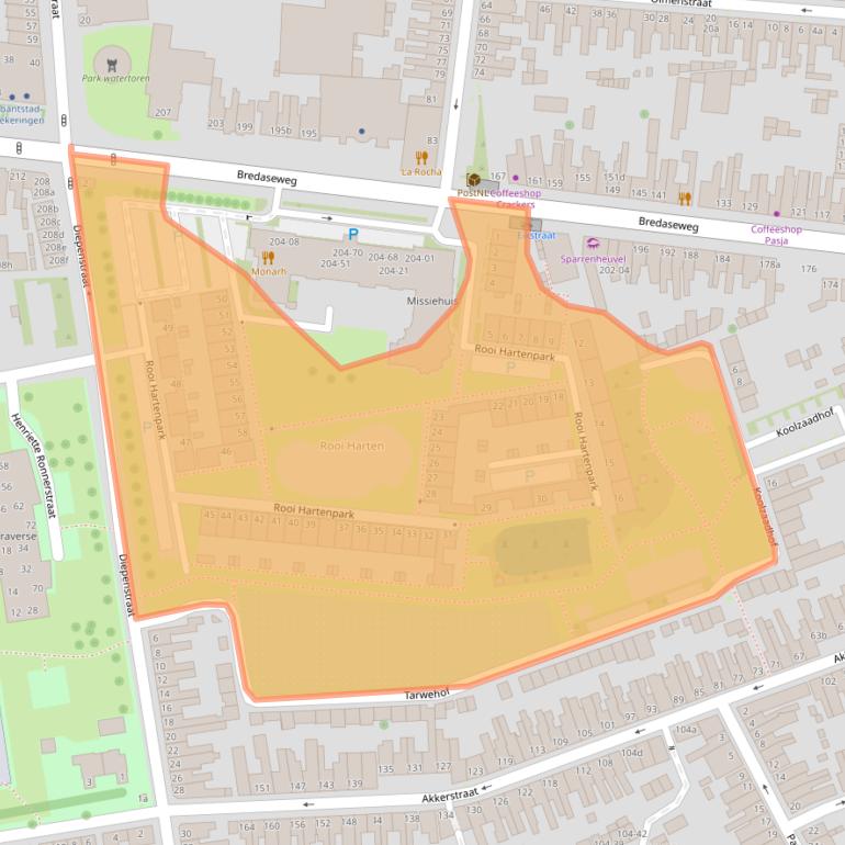 Kaart van postcodegebied 5038NL.