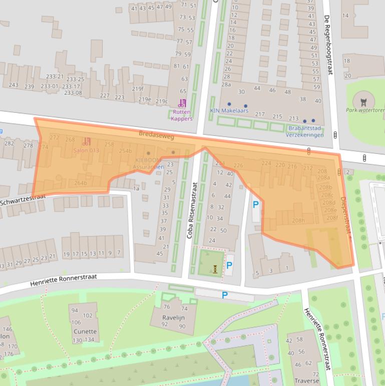 Kaart van postcodegebied 5038NM.